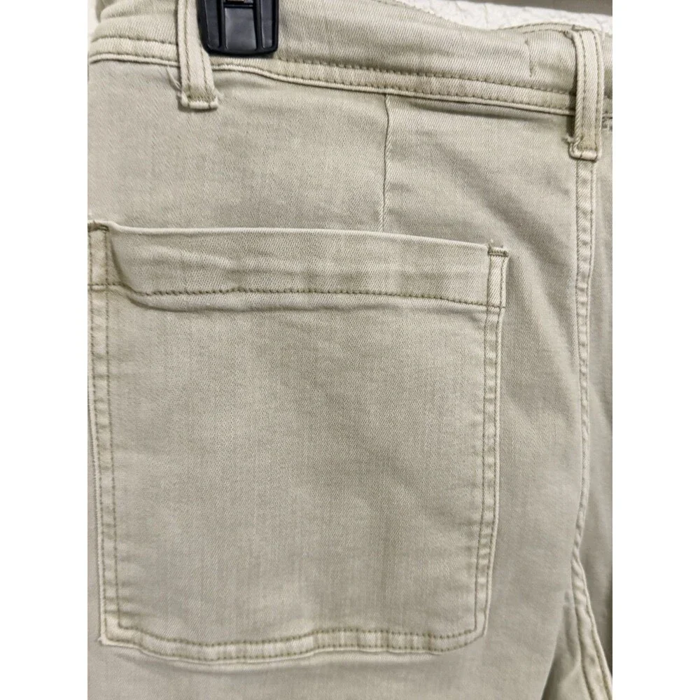 Oat New York Distressed Raw Hem Jeans Beige High Waist 10 30